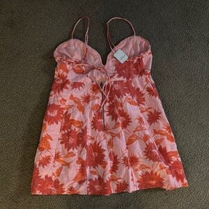 NWT✨Free People Pink and Orange Sundress Sleeveless Mini